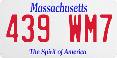 MA license plate 439WM7