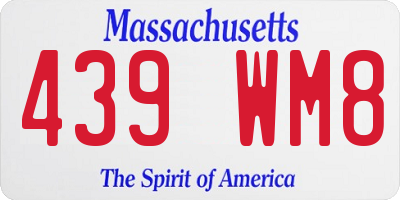 MA license plate 439WM8