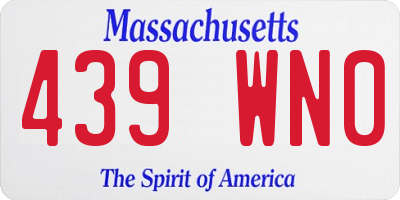 MA license plate 439WN0