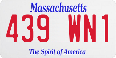 MA license plate 439WN1