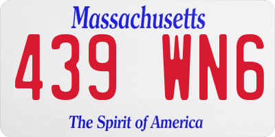 MA license plate 439WN6