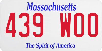 MA license plate 439WO0