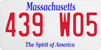 MA license plate 439WO5