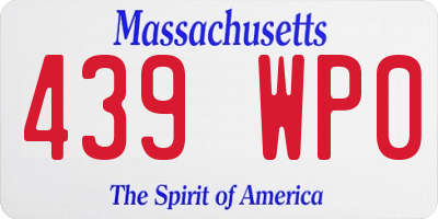 MA license plate 439WP0