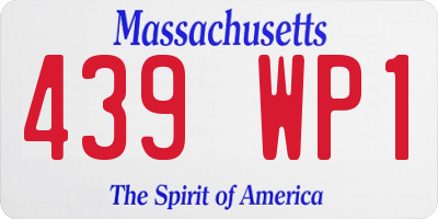 MA license plate 439WP1