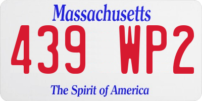 MA license plate 439WP2