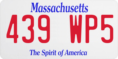 MA license plate 439WP5