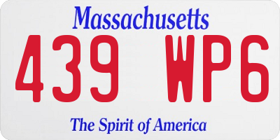 MA license plate 439WP6