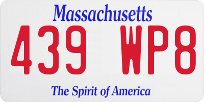 MA license plate 439WP8