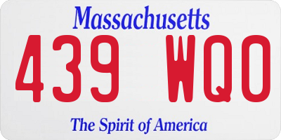 MA license plate 439WQ0