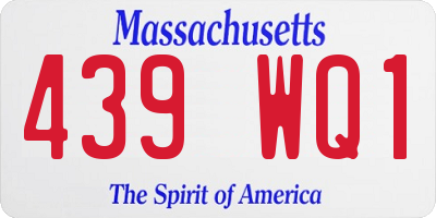 MA license plate 439WQ1