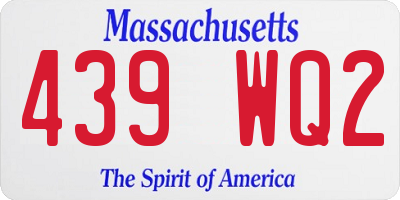 MA license plate 439WQ2