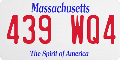 MA license plate 439WQ4