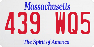 MA license plate 439WQ5