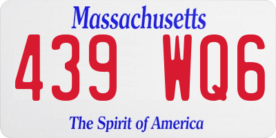 MA license plate 439WQ6