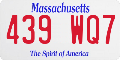 MA license plate 439WQ7