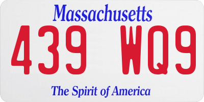 MA license plate 439WQ9