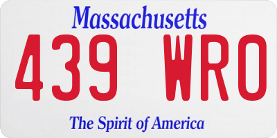 MA license plate 439WR0