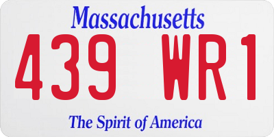 MA license plate 439WR1