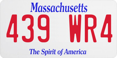 MA license plate 439WR4