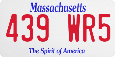 MA license plate 439WR5