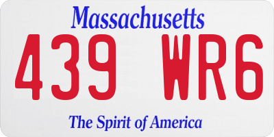 MA license plate 439WR6
