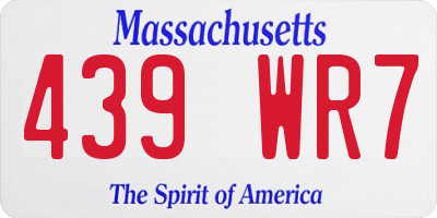 MA license plate 439WR7