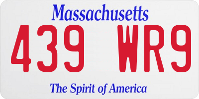 MA license plate 439WR9