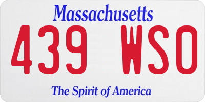 MA license plate 439WS0
