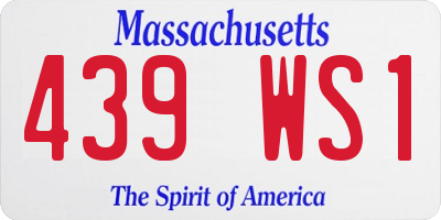 MA license plate 439WS1