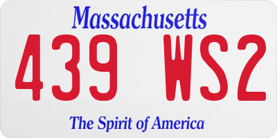MA license plate 439WS2