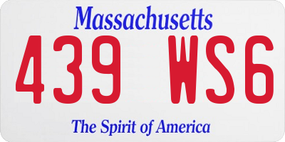 MA license plate 439WS6
