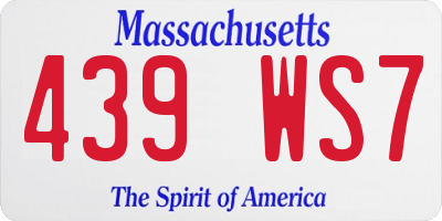 MA license plate 439WS7
