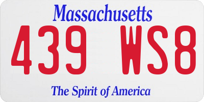 MA license plate 439WS8