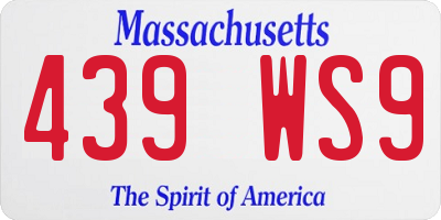 MA license plate 439WS9