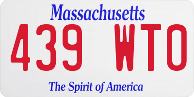 MA license plate 439WT0