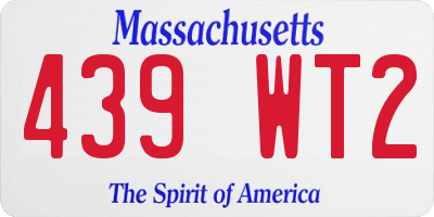 MA license plate 439WT2