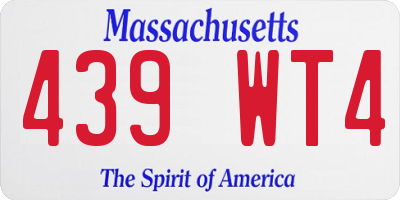MA license plate 439WT4