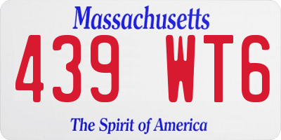 MA license plate 439WT6