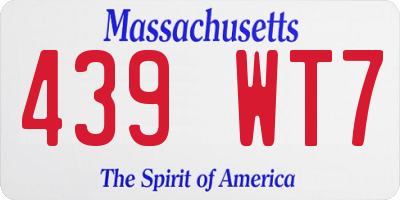 MA license plate 439WT7