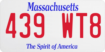 MA license plate 439WT8