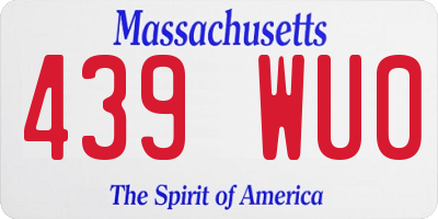MA license plate 439WU0