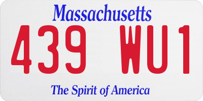 MA license plate 439WU1