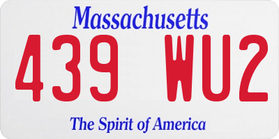 MA license plate 439WU2