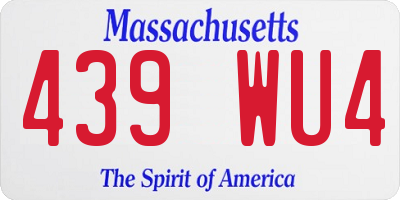 MA license plate 439WU4