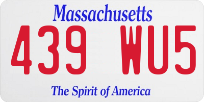MA license plate 439WU5