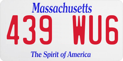 MA license plate 439WU6