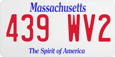 MA license plate 439WV2