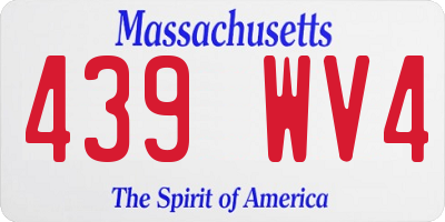 MA license plate 439WV4