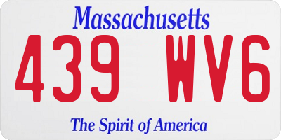 MA license plate 439WV6